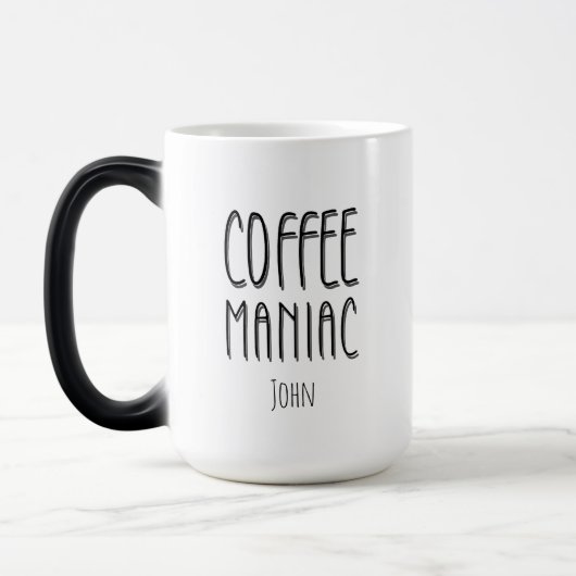 Gepersonaliseerde naam Coffee Maniac - Grappig Magische Mok (Links)