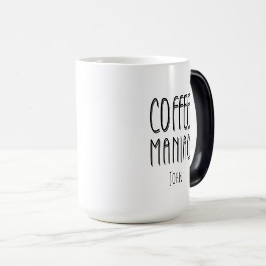 Gepersonaliseerde naam Coffee Maniac - Grappig Magische Mok (Voorkant rechts)