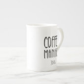 Gepersonaliseerde naam Coffee Maniac - Grappig Porselein Kop (Voorkant rechts)