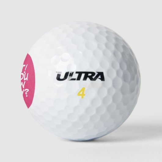 Gepersonaliseerde naam Comic Book Pink Lost Golfballen (Logo)