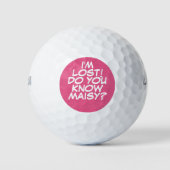 Gepersonaliseerde naam Comic Book Pink Lost Golfballen (Voorkant)