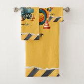 Gepersonaliseerde naam Constructie Voertuigen baby Bad Handdoek (Insitu)