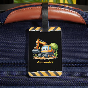 Gepersonaliseerde naam constructie voertuigen baby bagagelabel