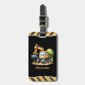 Gepersonaliseerde naam constructie voertuigen baby bagagelabel (Voorkant verticaal)