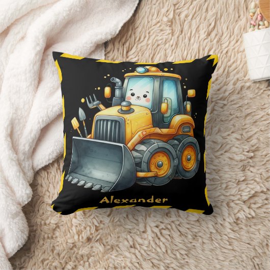 Gepersonaliseerde naam constructie voertuigen baby kussen (Deken)