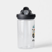 Gepersonaliseerde naam constructie voertuigen baby waterfles (Voorkant)
