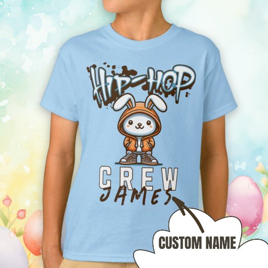 Gepersonaliseerde naam Cool Easter Hip-Hop Crew Bu T-shirt