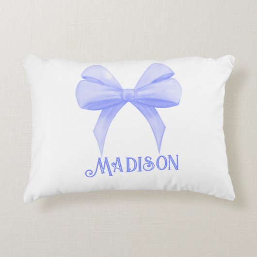 Gepersonaliseerde naam Coquette Paarse boog accent Kussen (Voorkant)