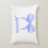 Gepersonaliseerde naam Coquette Paarse boog accent Kussen (Voorkant(Verticaal))