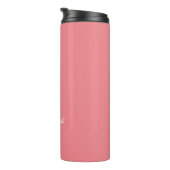 Gepersonaliseerde naam Coral Pink Monogram Thermosbeker (Geroteerd rechts)