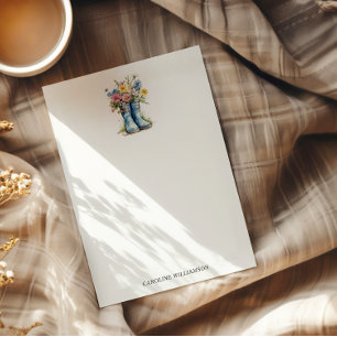 Gepersonaliseerde naam Cottagecore Floral Garden B Notitiekaartje