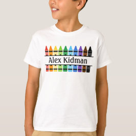 Gepersonaliseerde naam Crayons Terug naar school T T-shirt