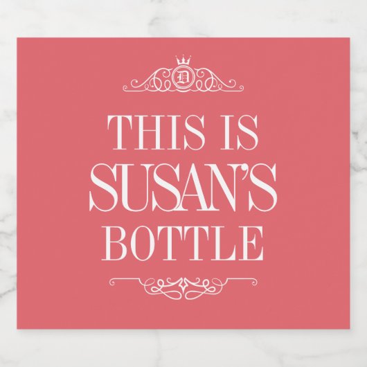 Gepersonaliseerde naam | Creëer Uw eigen dranklabe Likeurfles Etiket (Enkel label)