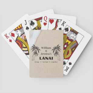 Gepersonaliseerde naam Custom Lanai tropische palm Pokerkaarten