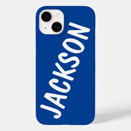Gepersonaliseerde naam Custom Name Blue Verjaardag Case-Mate iPhone Case (Achterkant)