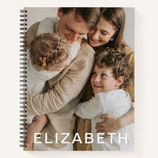 Gepersonaliseerde naam Custom Photo Minimalist Notitieboek (Voorkant)