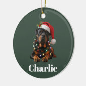 Gepersonaliseerde naam Custom Rottweiler Dog Chris Keramisch Ornament (Links)