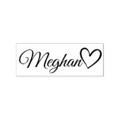 Gepersonaliseerde naam Cute Calligraphy Heart Text Rubberstempel (Afrduk)