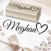 Gepersonaliseerde naam Cute Calligraphy Heart Text Rubberstempel