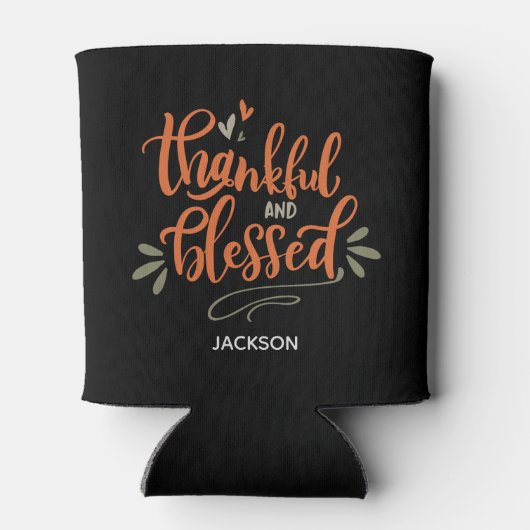 Gepersonaliseerde naam Dankbare & Gezegende Thanks Blikjeskoeler (Achterkant)