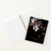 Gepersonaliseerde naam Dark en Moody Floral Notitieboek (Binnen)