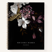 Gepersonaliseerde naam Dark en Moody Floral Notitieboek (Voorkant)