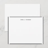 Gepersonaliseerde naam Dark Grey Border Stationery Notitiekaartje (Voorkant / Achterkant)