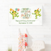 Gepersonaliseerde naam Datum Kikker Jongens Peuter Spandoek (Insitu)