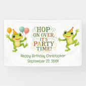 Gepersonaliseerde naam Datum Kikker Jongens Peuter Spandoek (Horizontaal)