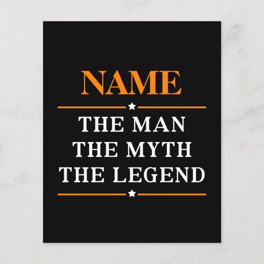 Gepersonaliseerde naam De man De mythe De legende Flyer (Achterkant)