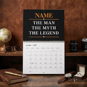 Gepersonaliseerde naam De man De mythe De legende Kalender