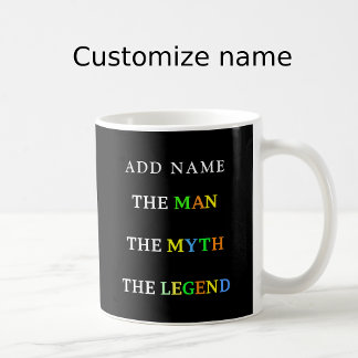 Gepersonaliseerde naam De man De mythe De legende Koffiemok