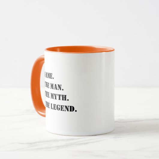 Gepersonaliseerde naam De man De mythe De legende Mok (Voorkant links)