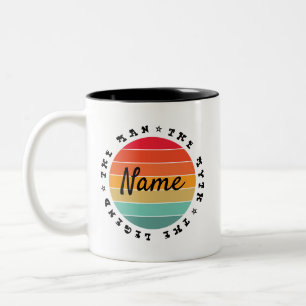 Gepersonaliseerde naam De man De mythe De legende  Tweekleurige Koffiemok