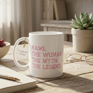 Gepersonaliseerde naam De vrouw De mythe De legend Koffiemok