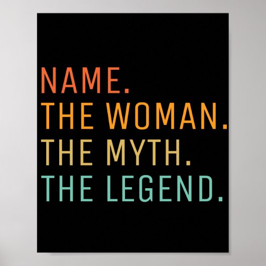Gepersonaliseerde naam De vrouw De mythe De legend Poster (Voorkant)