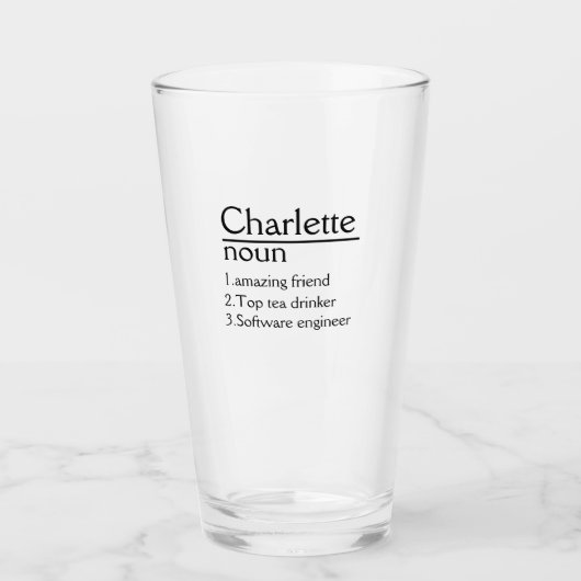 Gepersonaliseerde Naam Definitie glazen beker (Voorkant)