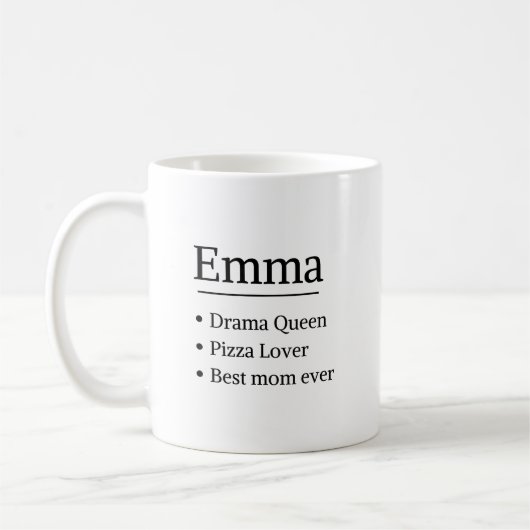 Gepersonaliseerde naam Definitie Grijs Satijn Mok (Links)