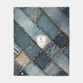 Gepersonaliseerde Naam denim patches blauwe jeans  Fleece Deken (Voorkant)