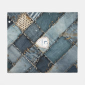 Gepersonaliseerde Naam denim patches blauwe jeans  Fleece Deken (Voorkant (Horizontaal))
