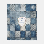 Gepersonaliseerde naam denim patches voor u fleece deken (Voorkant)
