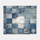 Gepersonaliseerde naam denim patches voor u fleece deken (Voorkant (Horizontaal))