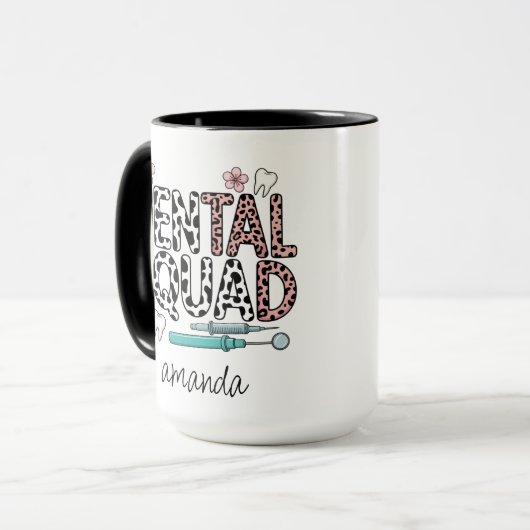 Gepersonaliseerde naam Dental Squad Mok (Voorkant links)