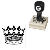 Gepersonaliseerde naam Design Crown Rubberstempel (Gestempeld)
