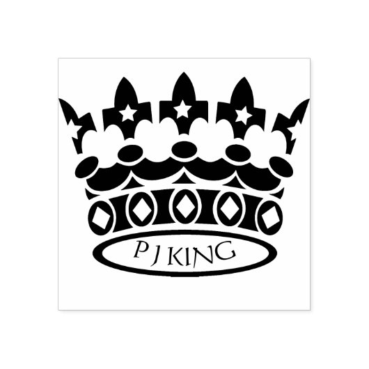 Gepersonaliseerde naam Design Crown Rubberstempel (Afrduk)