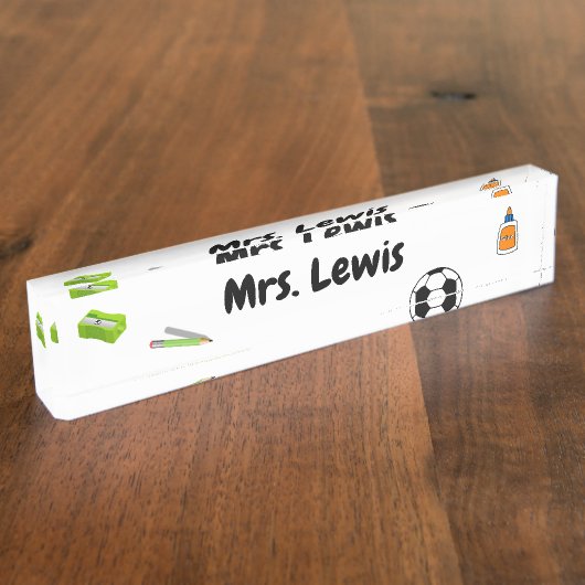 Gepersonaliseerde Naam Desk Bord voor Docent | Cus Naambordje (Zijkant)