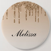 gepersonaliseerde naam die glitter uitdrijft ronde button 6,0 cm (Voorkant)