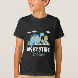 Gepersonaliseerde naam dinosaurus Big Brother T-shirt