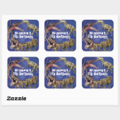 Gepersonaliseerde naam Dinosaurus Boys Verjaardags Vierkante Sticker (Vel)