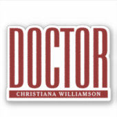 Gepersonaliseerde naam Doctor Med School Afstudere Sticker (Voorkant)